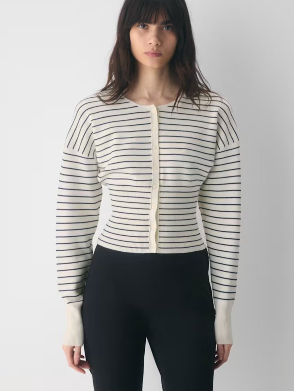 NWT Aritzia WILFRED Golightly Cardigan Light Birch/Admiral 2XS